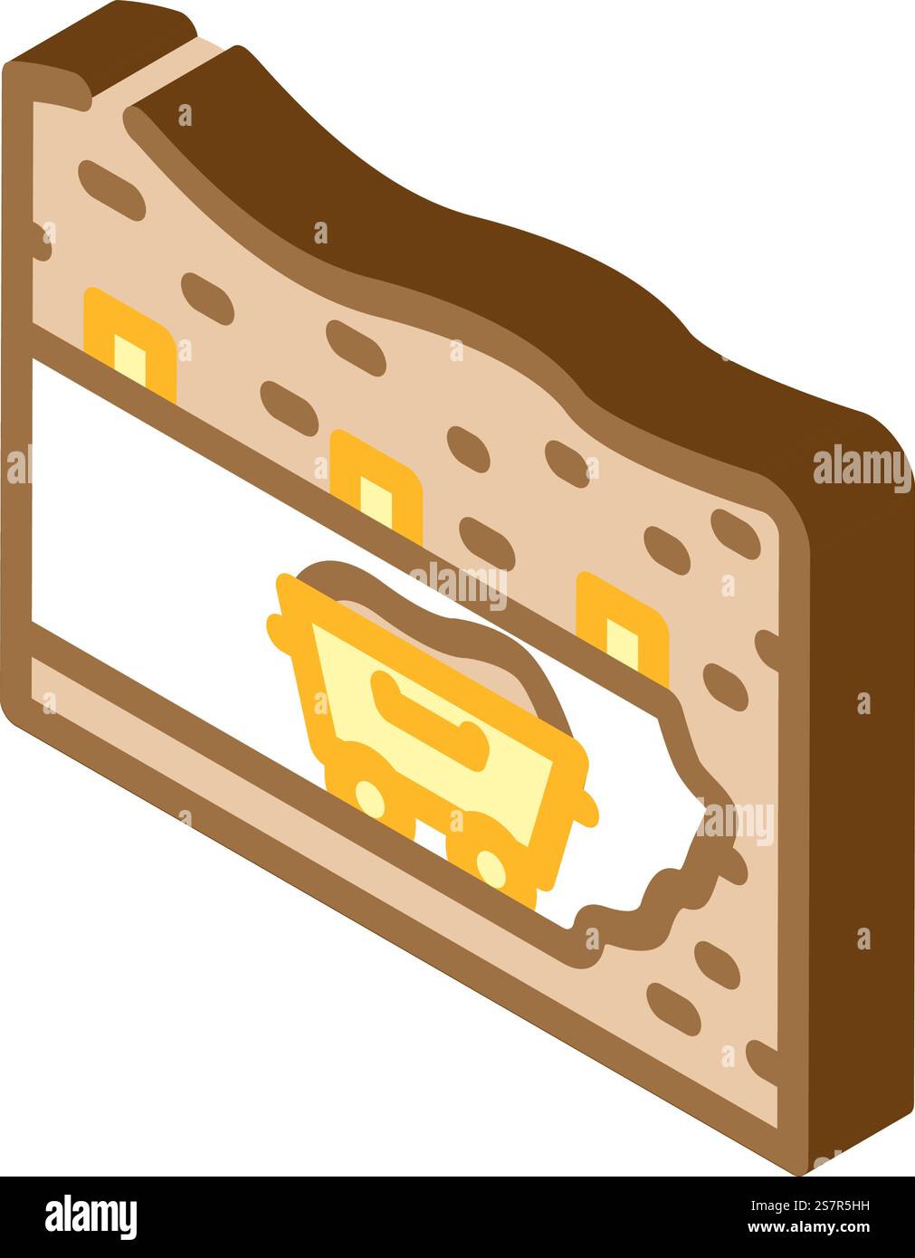 vettore icona isometrico per attività estrattive sotterranee. segnale per le miniere sotterranee. illustrazione del simbolo isolato. illustrazione vettoriale dell'icona isometrica delle miniere sotterranee Illustrazione Vettoriale