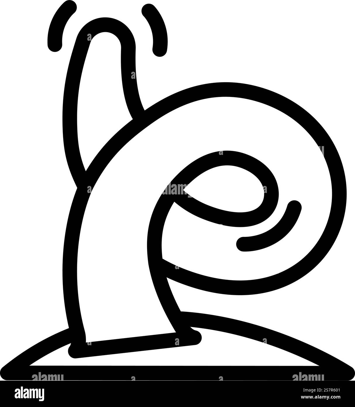 vettore dell'icona della linea maiuscola della coda arricciata. segno di maiale dalla coda arricciata. illustrazione nera del simbolo del contorno isolato. illustrazione vettoriale dell'icona della linea maiuscola della coda arricciata Illustrazione Vettoriale