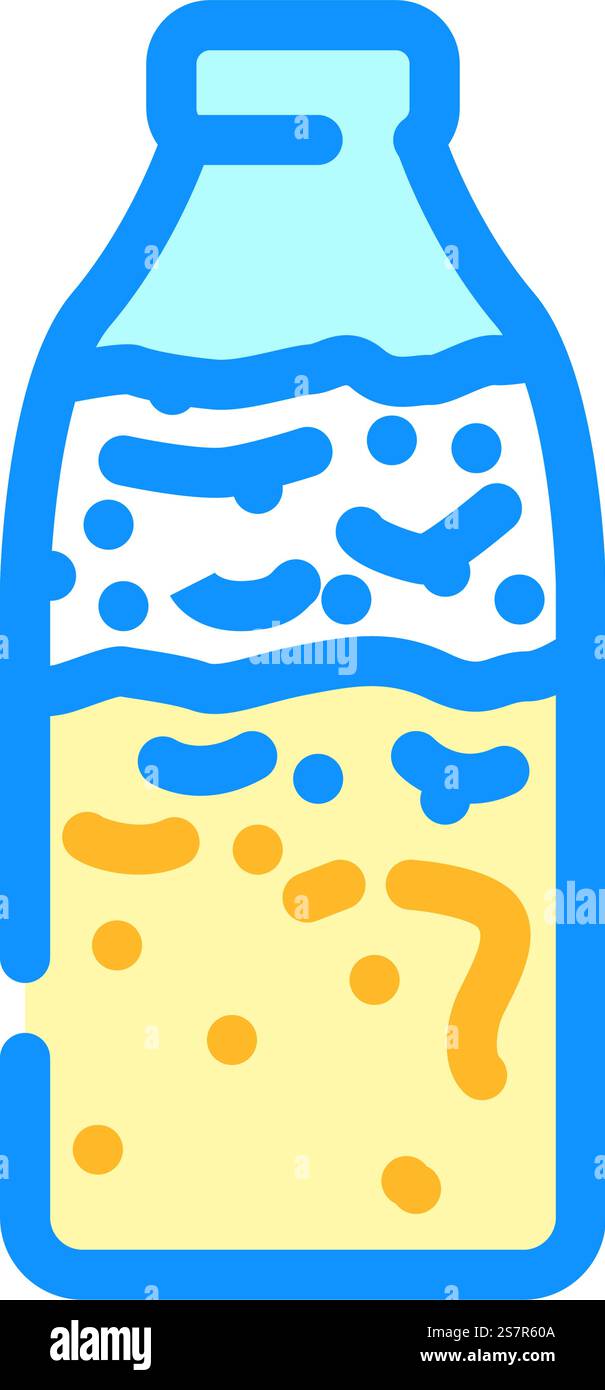 vettore dell'icona del colore degli alimenti per il latte. segno del cibo marcio del latte. illustrazione del simbolo isolato. illustrazione vettoriale dell'icona del colore degli alimenti per il latte Illustrazione Vettoriale