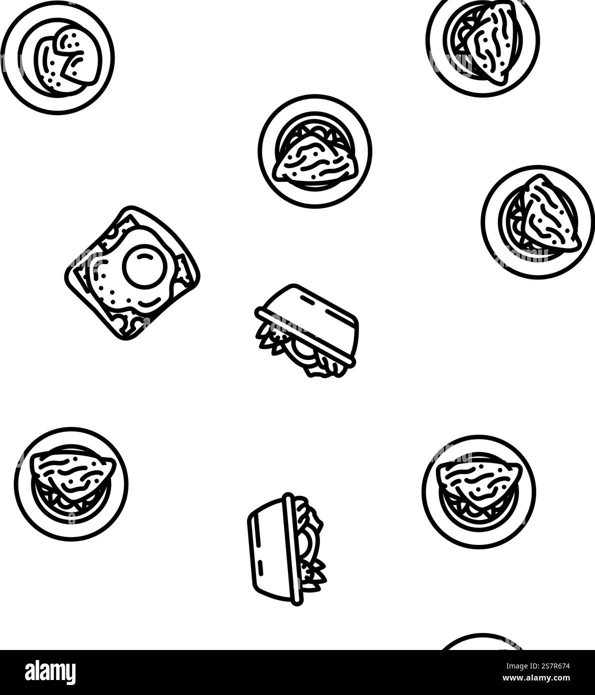 uovo cibo sano fresco vettore senza cuciture modello sottile linea illustrazione. uovo cibo sano fresco vettore senza cuciture Illustrazione Vettoriale