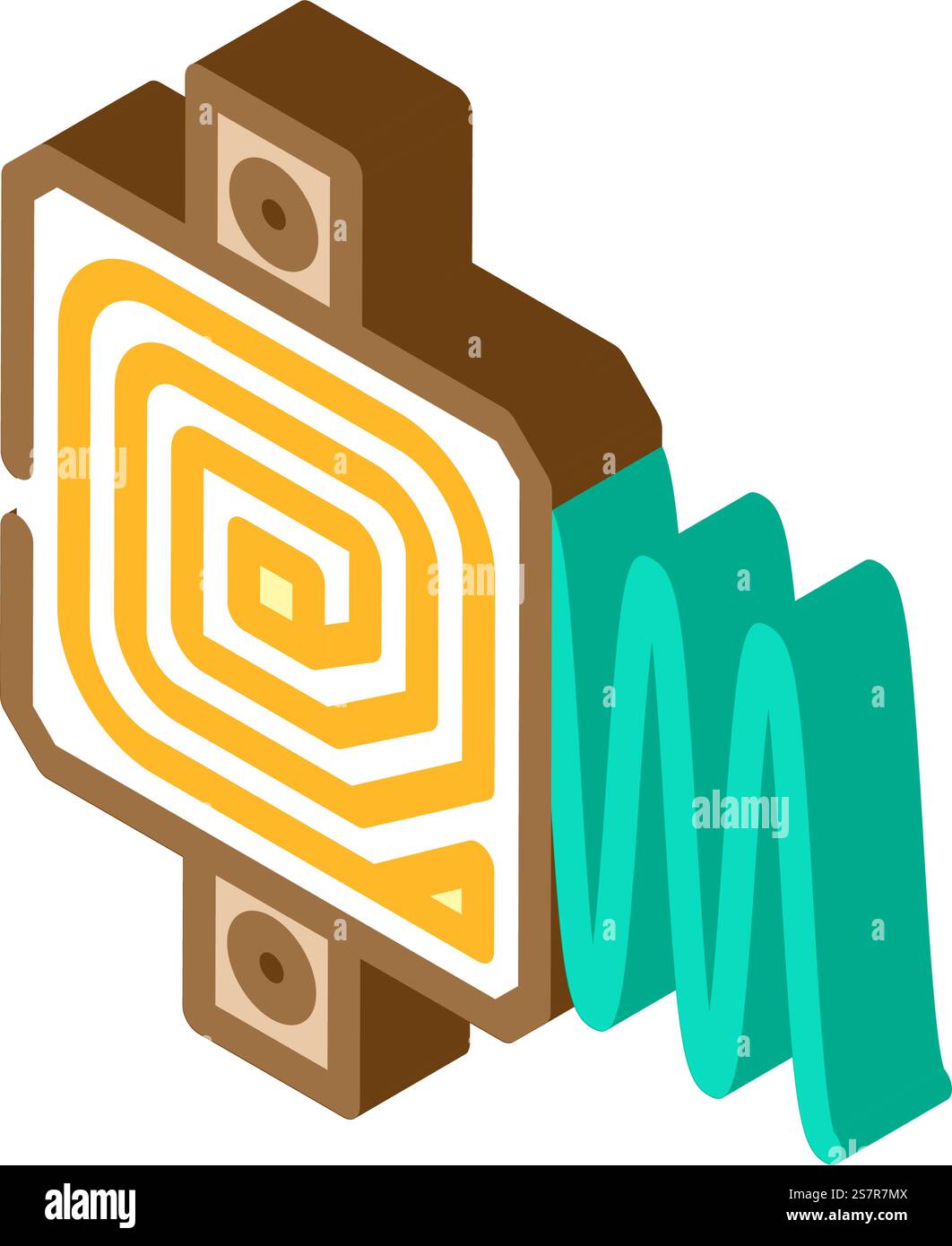 vettore icona isometrica elettronica tecnologia rf. segnale elettronico tecnologia rf. illustrazione del simbolo isolato. illustrazione vettoriale dell'icona isometrica dei componenti elettronici della tecnologia rf Illustrazione Vettoriale