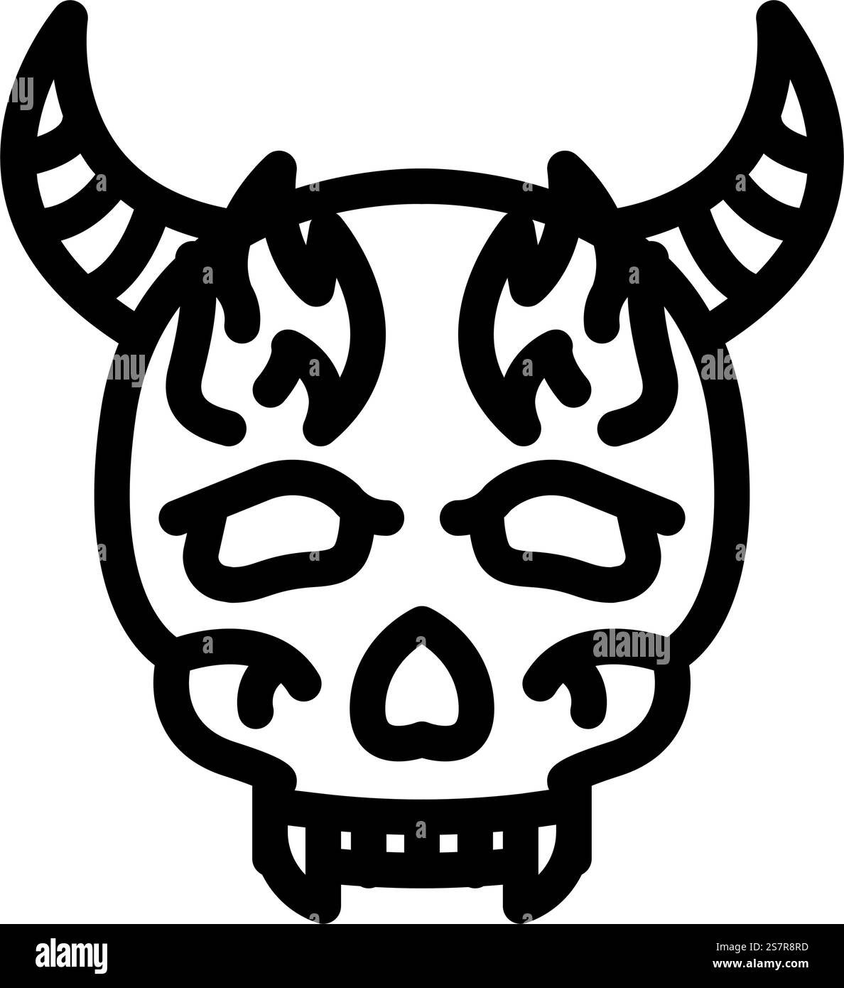 teschio tatuaggio art vintage icona linea vettoriale. teschio tatuaggio arte segno vintage. illustrazione nera del simbolo del contorno isolato. illustrazione vettoriale dell'icona del tatuaggio del cranio Illustrazione Vettoriale