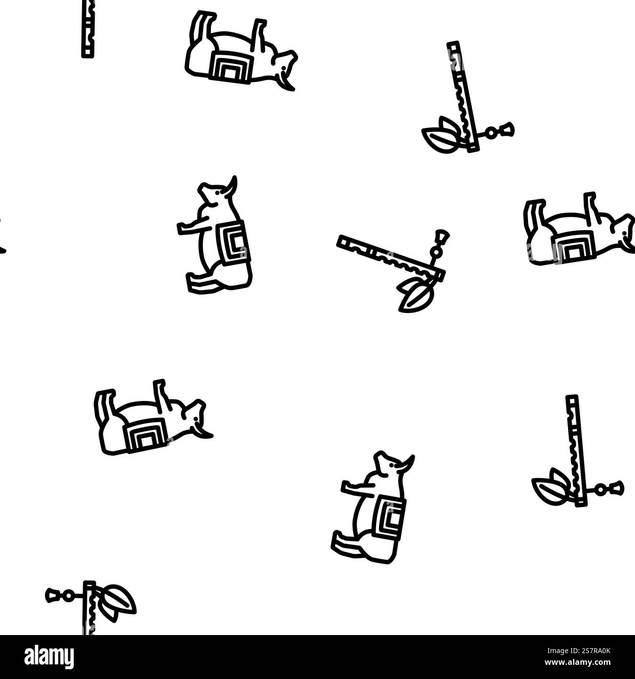 induismo divinità indù om vettoriale modello senza cuciture illustrazione a linee sottili. induismo dio indù om vector pattern senza cuciture Illustrazione Vettoriale