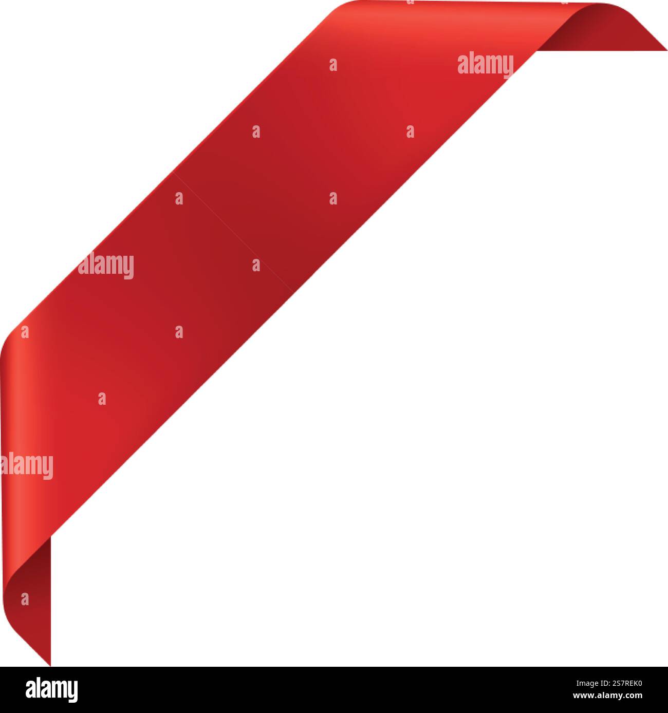 Etichetta rossa del nastro d'angolo. Mockup di lusso realistico isolato su sfondo bianco. Etichetta rossa del nastro d'angolo. Realistico mockup di lusso Illustrazione Vettoriale