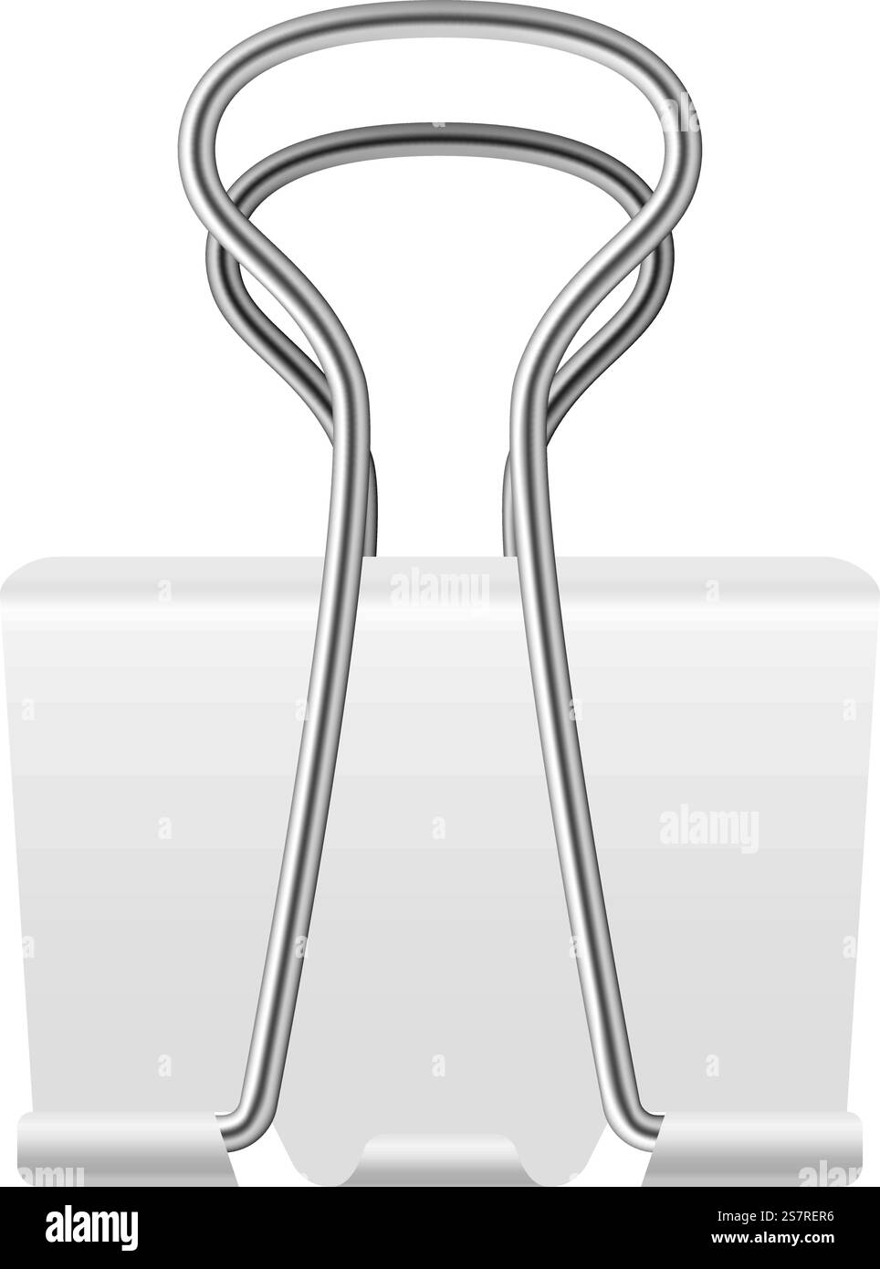 Fissare la graffetta. Legante in acciaio bianco realistico. Cancelleria per rilegatura di documenti e fissaggi di pagine, morsetto metallico, portadocumenti metallici, elemento 3d isolato per cancelleria da ufficio, oggetto isolato vettoriale. Fissare la graffetta. Legante in acciaio bianco realistico. Cancelleria per rilegatura di documenti e fissaggi di pagine, morsetto metallico, portadocumenti metallici, elemento 3d isolato per cancelleria da ufficio, oggetto vettoriale Illustrazione Vettoriale