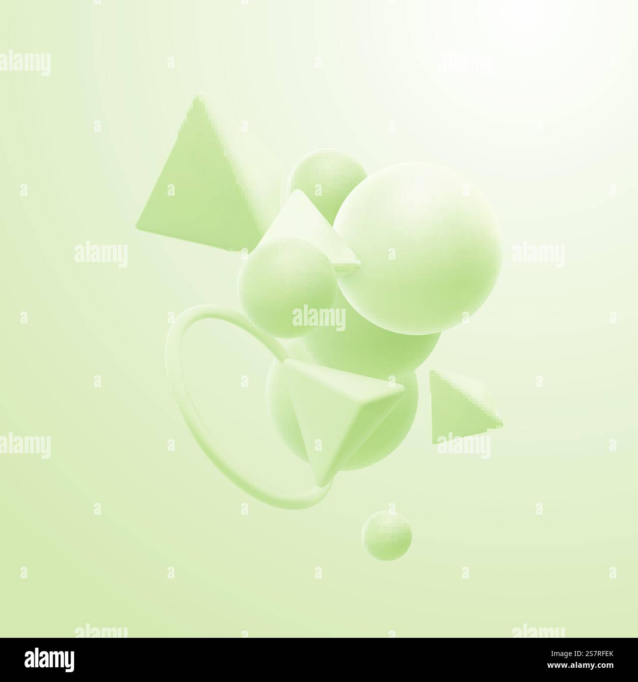 Cluster di forme geometriche verde menta. Sfondo elegante astratto. Illustrazione vettoriale 3D. La geometria fluida primitizza la composizione. Design di striscioni o cartelli. Cluster di forme geometriche verde menta. Sfondo elegante astratto Illustrazione Vettoriale
