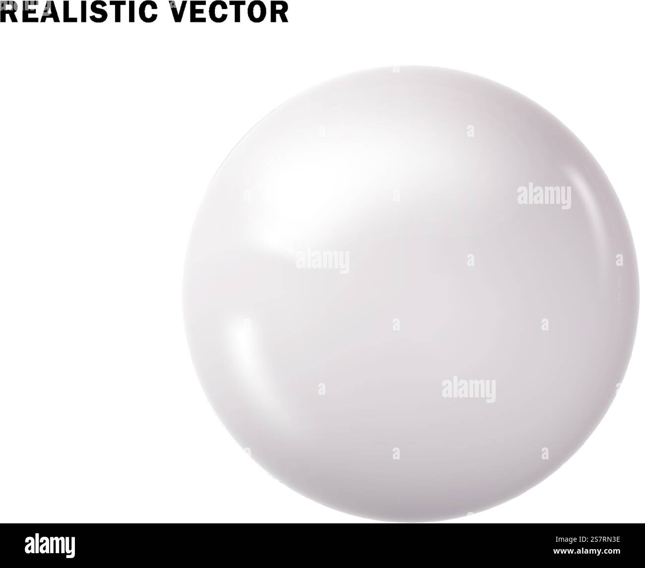 Palla bianca pastello realistica. Sfera 3d lucida isolata. Figura geometrica della sfera rotonda. Palla bianca pastello realistica. Sfera 3d lucida isolata. Figura geometrica della sfera rotonda. Illustrazione Vettoriale