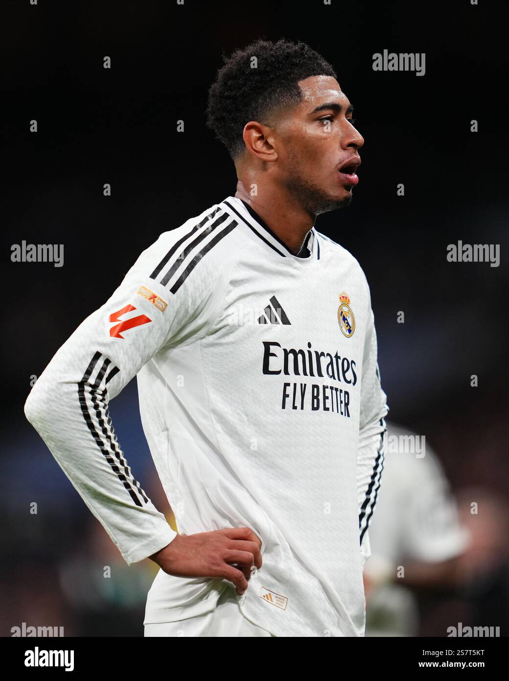 Madrid, Spagna. 20 gennaio 2025. Jude Bellingham del Real Madrid durante la partita della Liga EA Sports tra il Real Madrid e l'UD Las Palmas giocata allo stadio Santiago Bernabeu il 19 gennaio 2025 a Madrid, Spagna. (Foto di Bagu Blanco/PRESSINPHOTO) credito: PRESSINPHOTO SPORTS AGENCY/Alamy Live News Foto Stock