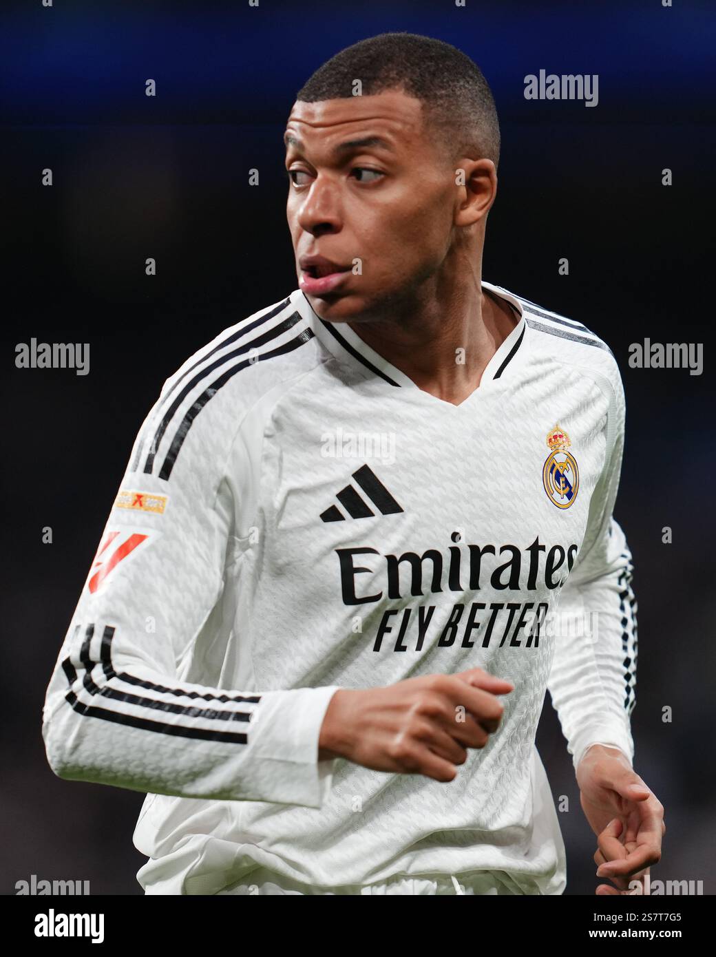 Madrid, Spagna. 20 gennaio 2025. Kylian Mbappe del Real Madrid durante la partita della Liga EA Sports tra Real Madrid e UD Las Palmas giocata allo stadio Santiago Bernabeu il 19 gennaio 2025 a Madrid, Spagna. (Foto di Bagu Blanco/PRESSINPHOTO) credito: PRESSINPHOTO SPORTS AGENCY/Alamy Live News Foto Stock