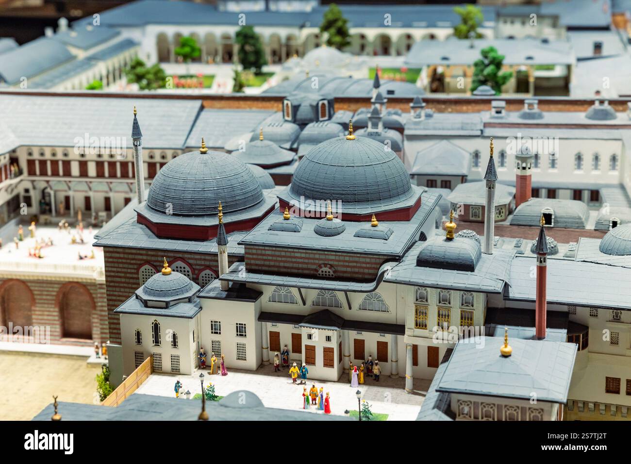 Modello del Palazzo Topkapi a Istanbul mostra di modelli della Penisola storica a Miniaturk. Istanbul Turchia - 7.12.2024 Foto Stock