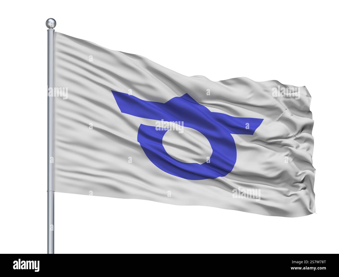 Chita città bandiera sul pennone, paese Giappone, nella prefettura di Aichi, isolato su sfondo bianco Foto Stock