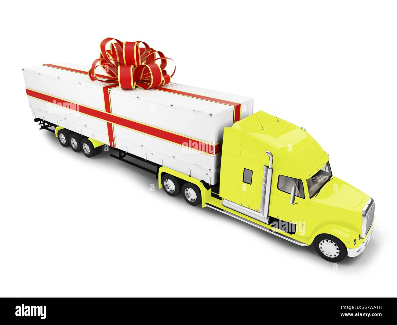 Grande auto regalo su sfondo bianco Foto Stock