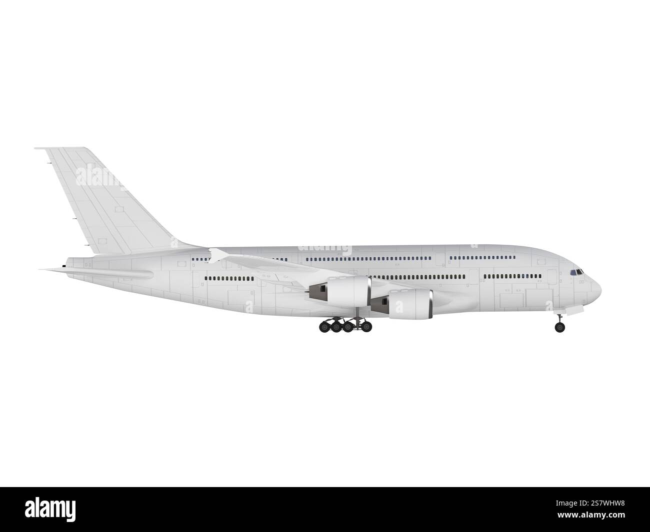 Un grande aereo isolato su uno sfondo bianco Foto Stock