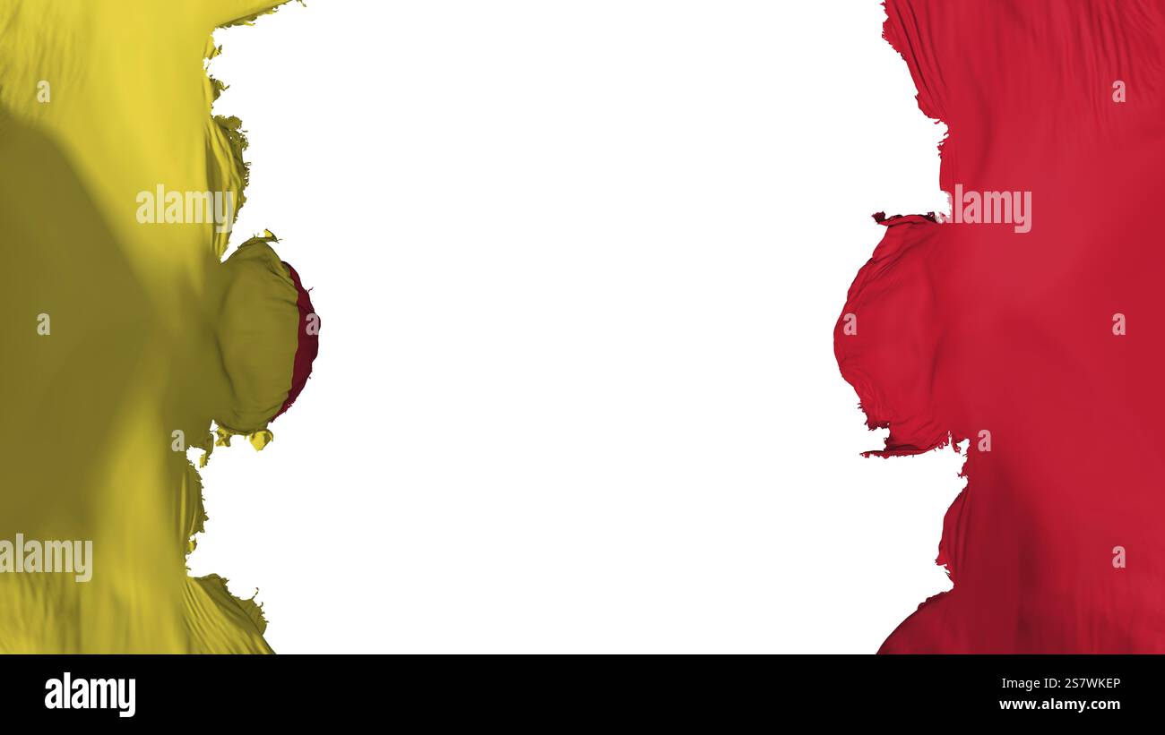 Blasted Moroni, la capitale della bandiera delle Comore, su sfondo bianco, rendering 3d. Foto Stock