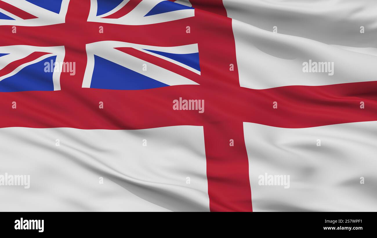 Naval Ensign of the United Kingdom Flag, Closeup View Foto Stock