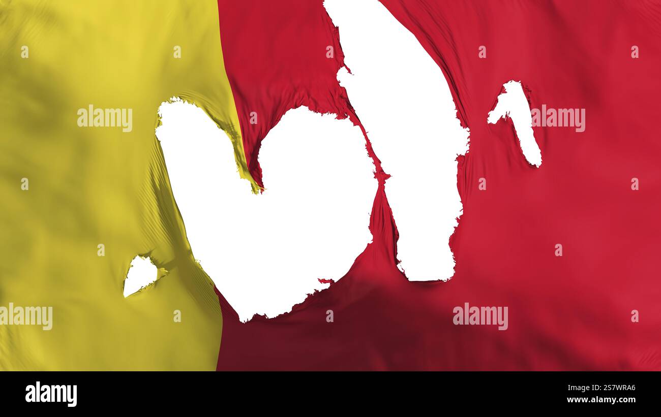 Ragged Moroni, capitale delle Isole Comore bandiera, sfondo bianco, rendering 3D Foto Stock