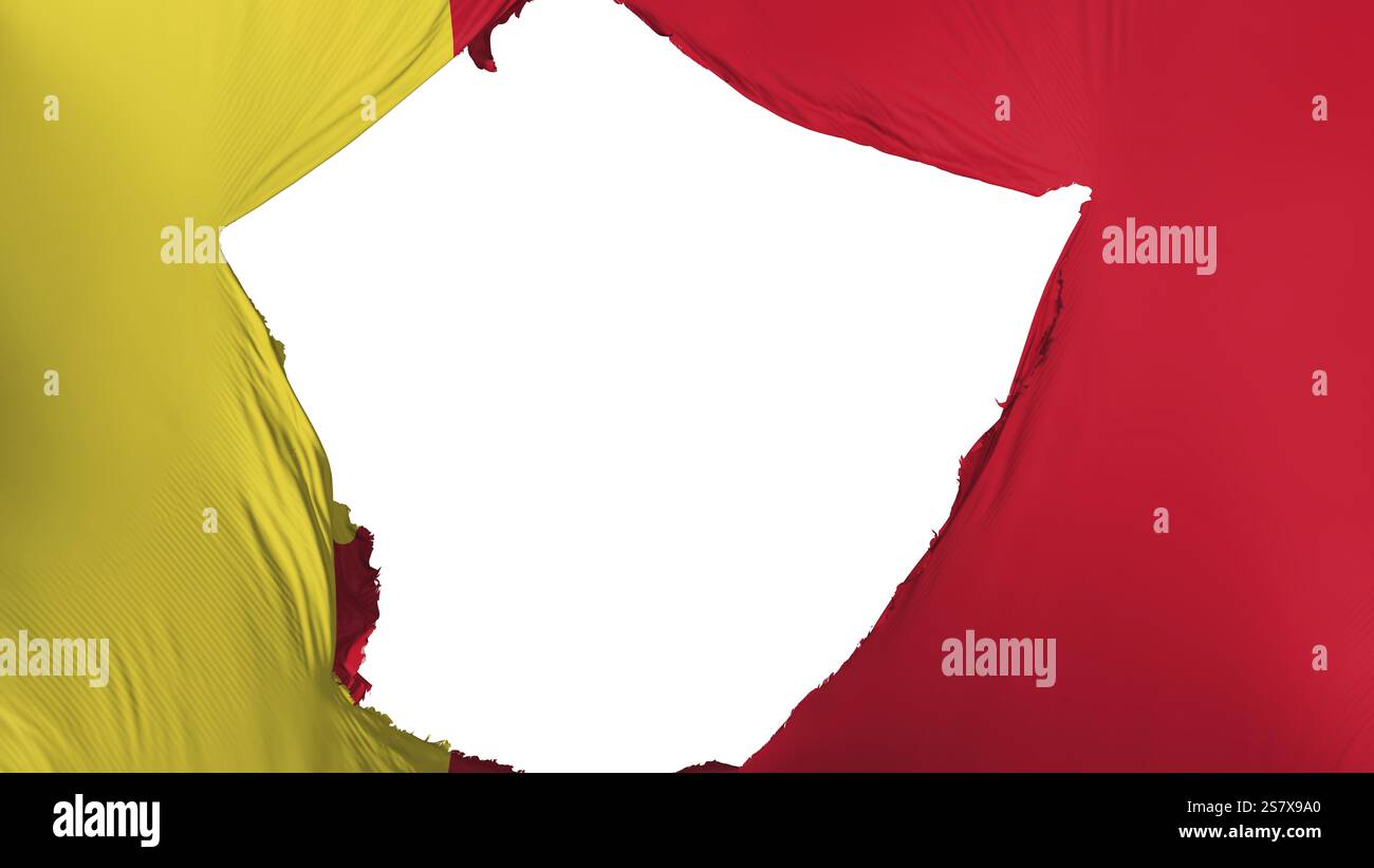 Incrinato Moroni, capitale delle Isole Comore bandiera, sfondo bianco, rendering 3D Foto Stock