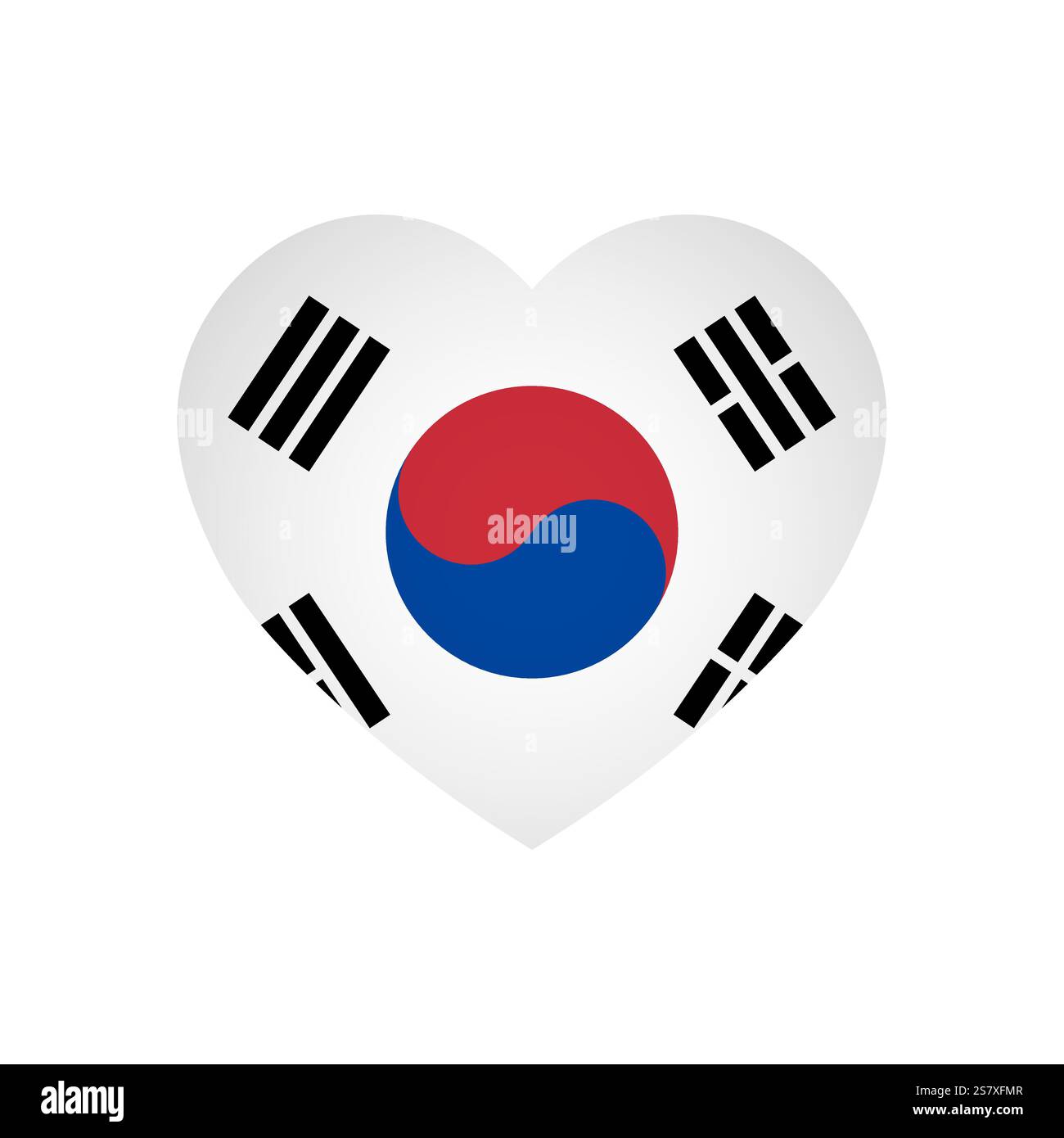 Bandiera della Corea del Sud - bandiera colorata rettangolare che rappresenta un'identità e un patrimonio culturale del paese. L'essenza dell'orgoglio nazionale e dell'unità. Attaccata dagli angoli di un album di carta Illustrazione Vettoriale