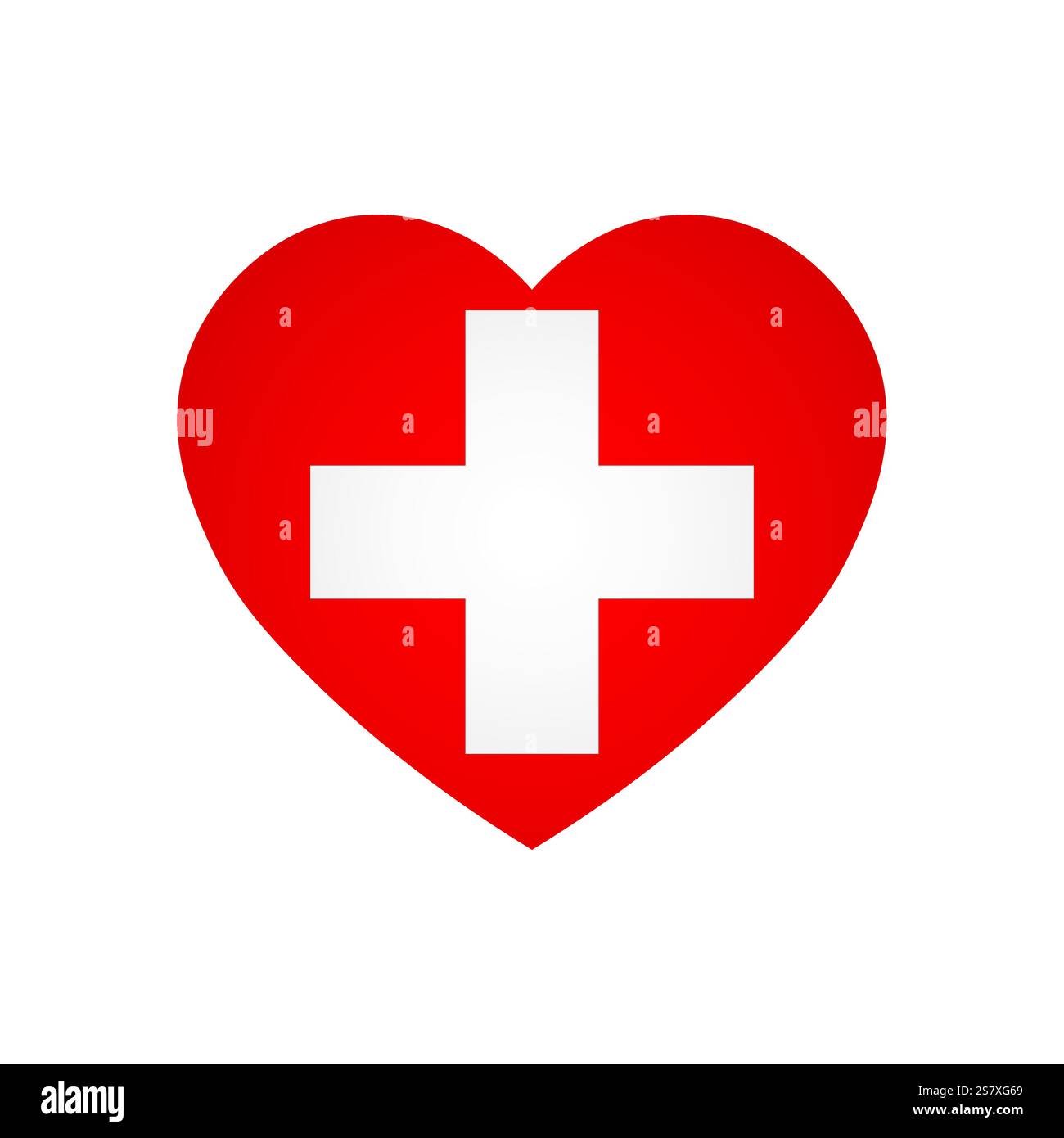 Bandiera della Svizzera - bandiera colorata rettangolare che rappresenta un'identità culturale e un patrimonio nazionale. L'essenza dell'orgoglio nazionale e dell'unità. Attaccata dagli angoli di un album di carta Illustrazione Vettoriale