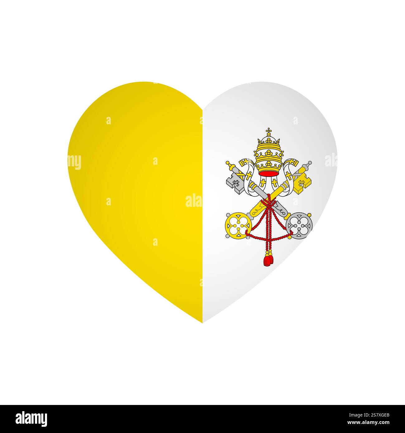 Bandiera della città del Vaticano - bandiera colorata rettangolare che rappresenta un'identità e un patrimonio culturale del paese. L'essenza dell'orgoglio nazionale e dell'unità. Attaccata dagli angoli di un album di carta Illustrazione Vettoriale