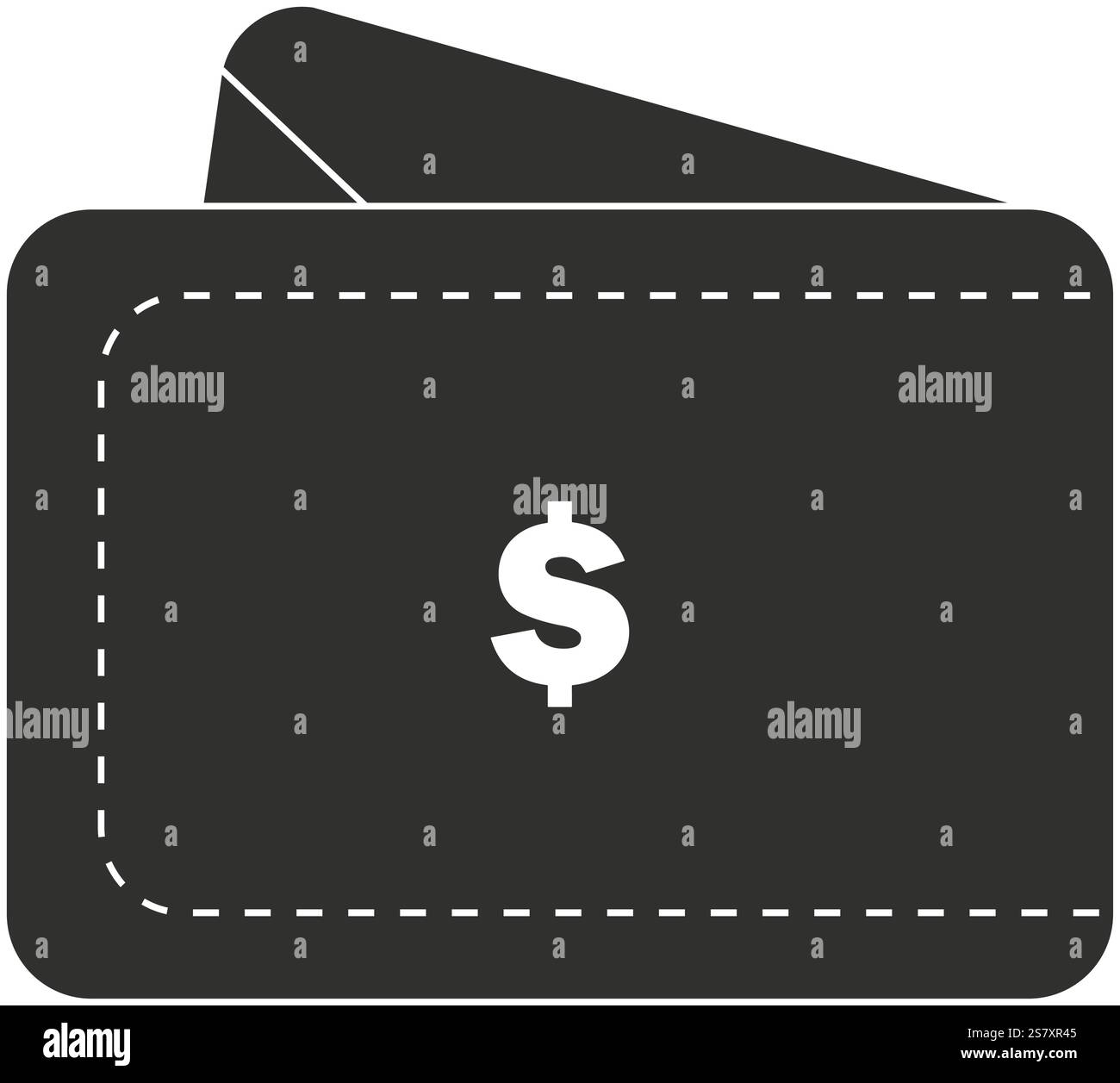 Icona portafoglio, borsa nera, icona denaro, portafoglio elettronico, moneta elettronica, soldi bancari Illustrazione Vettoriale