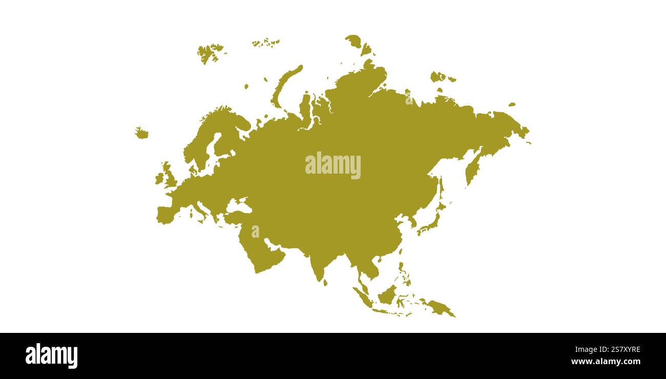 Mappa dell'Eurasia, insegna silhouette. Mappa del mondo Globe. Illustrazione vettoriale isolata su sfondo bianco. Europa e Asia Illustrazione Vettoriale