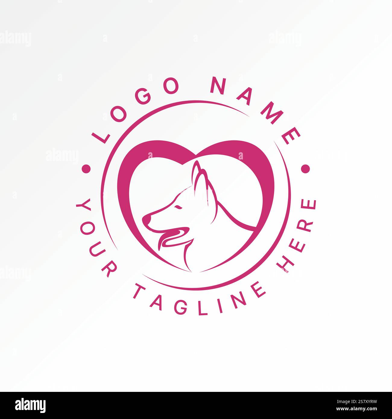Design del logo concept grafico grafica grafica vettoriale premium grafica esclusiva testa del cane faccia laterale cucciolo di animale cucciolo cucciolo di cane cane cane cane cane zampa cartoni animati gatto Illustrazione Vettoriale