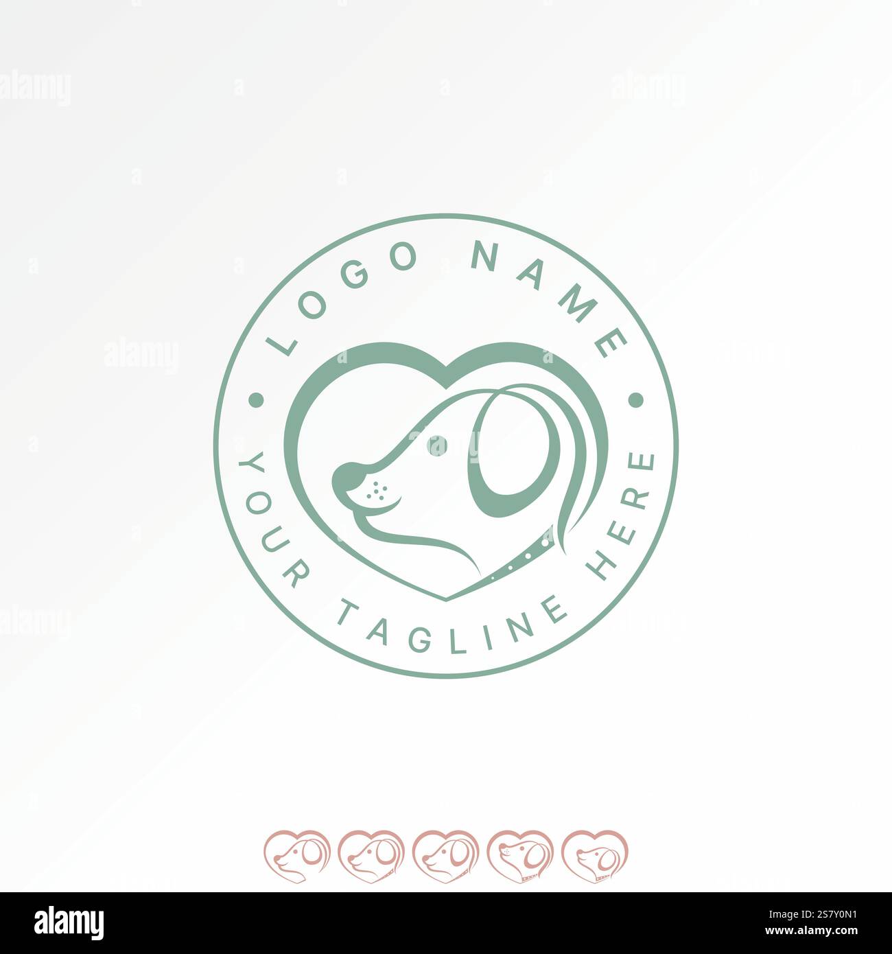 Design del logo concept grafico grafica grafica grafica vettoriale premium grafica esclusiva testa cane amore cucciolo cucciolo cucciolo cane cane cane cane zampa gatto coniglio cartoni animati Illustrazione Vettoriale