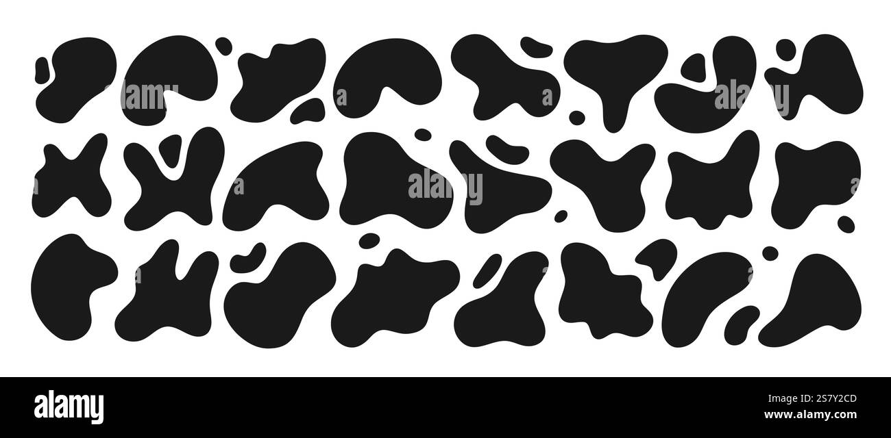 Insieme di forme libere. Raccolta di lobi irregolari astratti disegnati a mano. Design minimalista alla moda. Illustrazione vettoriale piatta Illustrazione Vettoriale