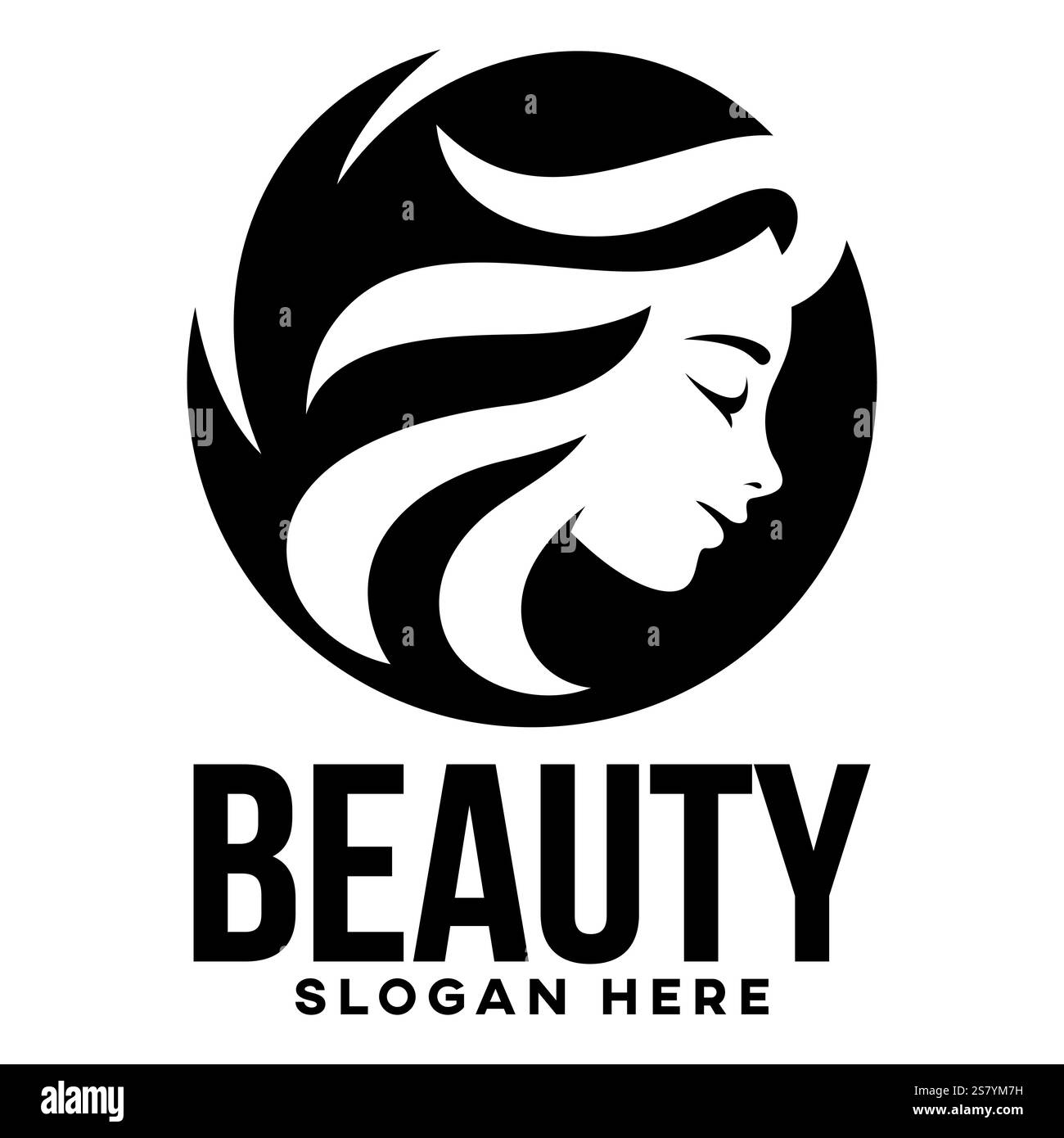 Elegante logo del salone di bellezza. Illustrazione vettoriale Illustrazione Vettoriale