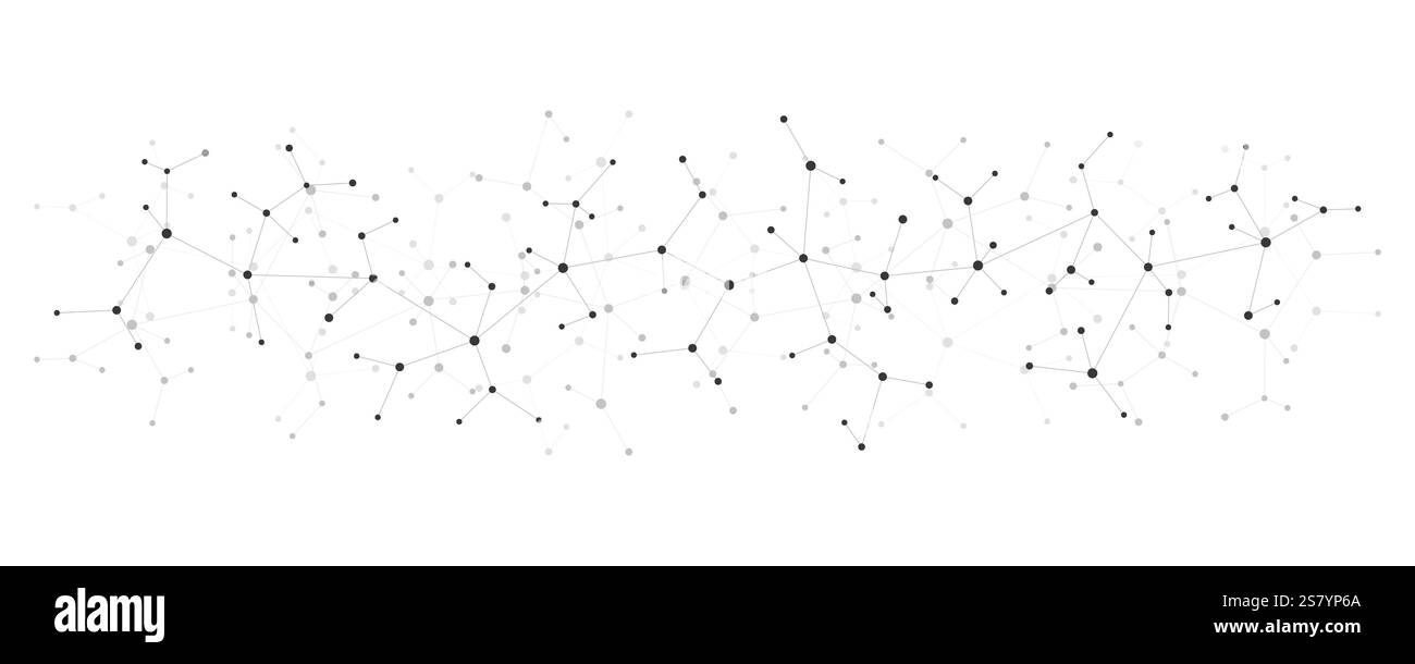 Struttura molecolare e ingegneria genetica, DNA molecolare, rete neurale, ricerca scientifica. Background astratto per la tecnologia dell'innovazione Illustrazione Vettoriale