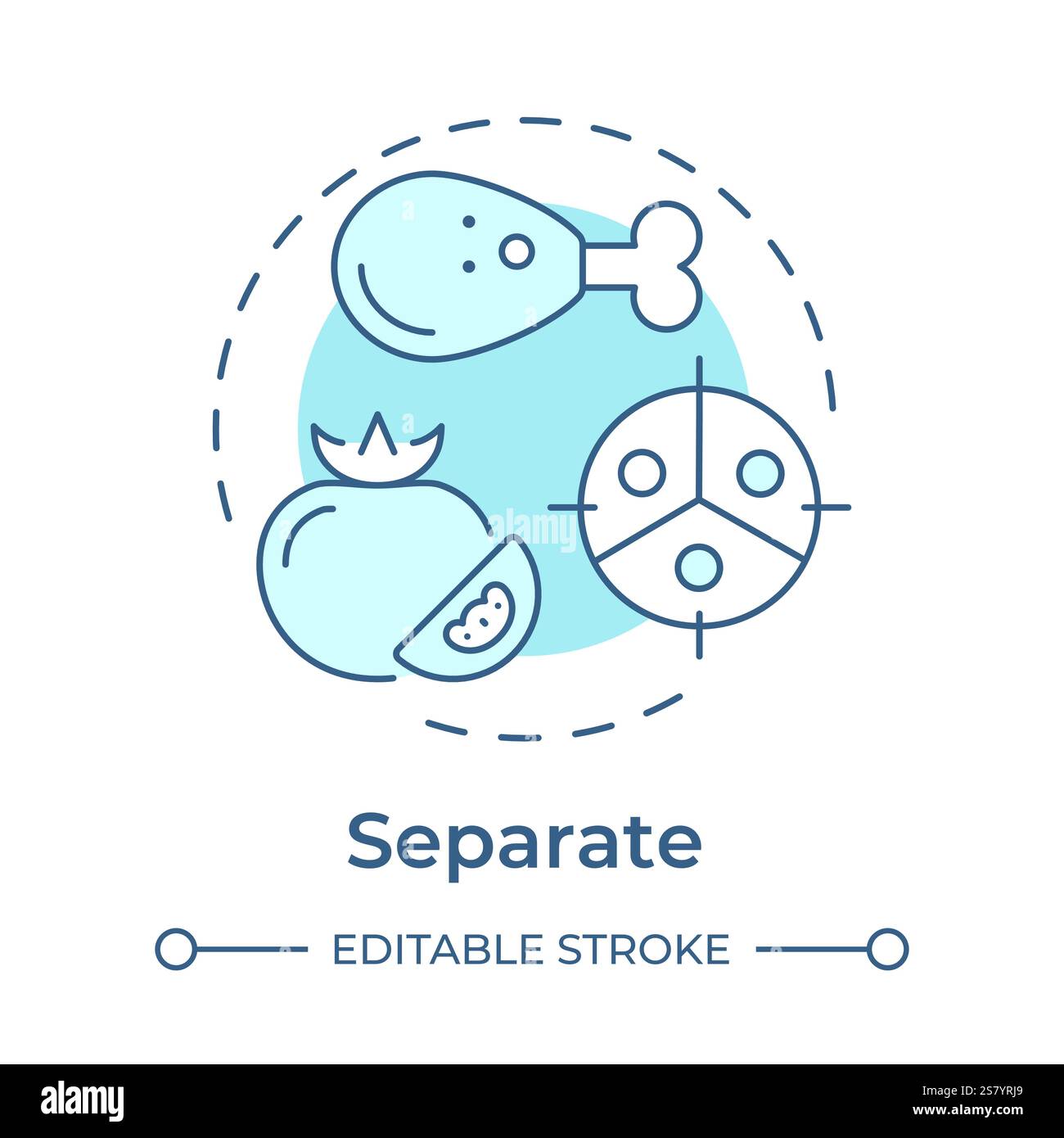 Icona Concept blu morbido separata Illustrazione Vettoriale