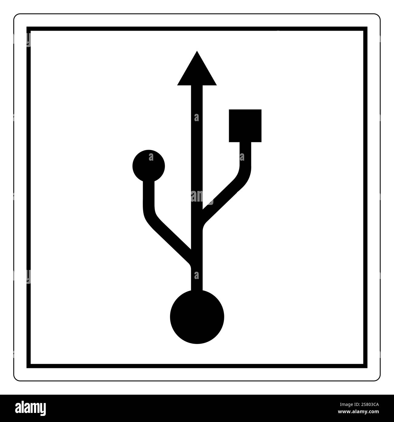 Illustrazione del simbolo della connessione USB che mostra diversi tipi di connessione con frecce direzionali chiare e forme geometriche Illustrazione Vettoriale