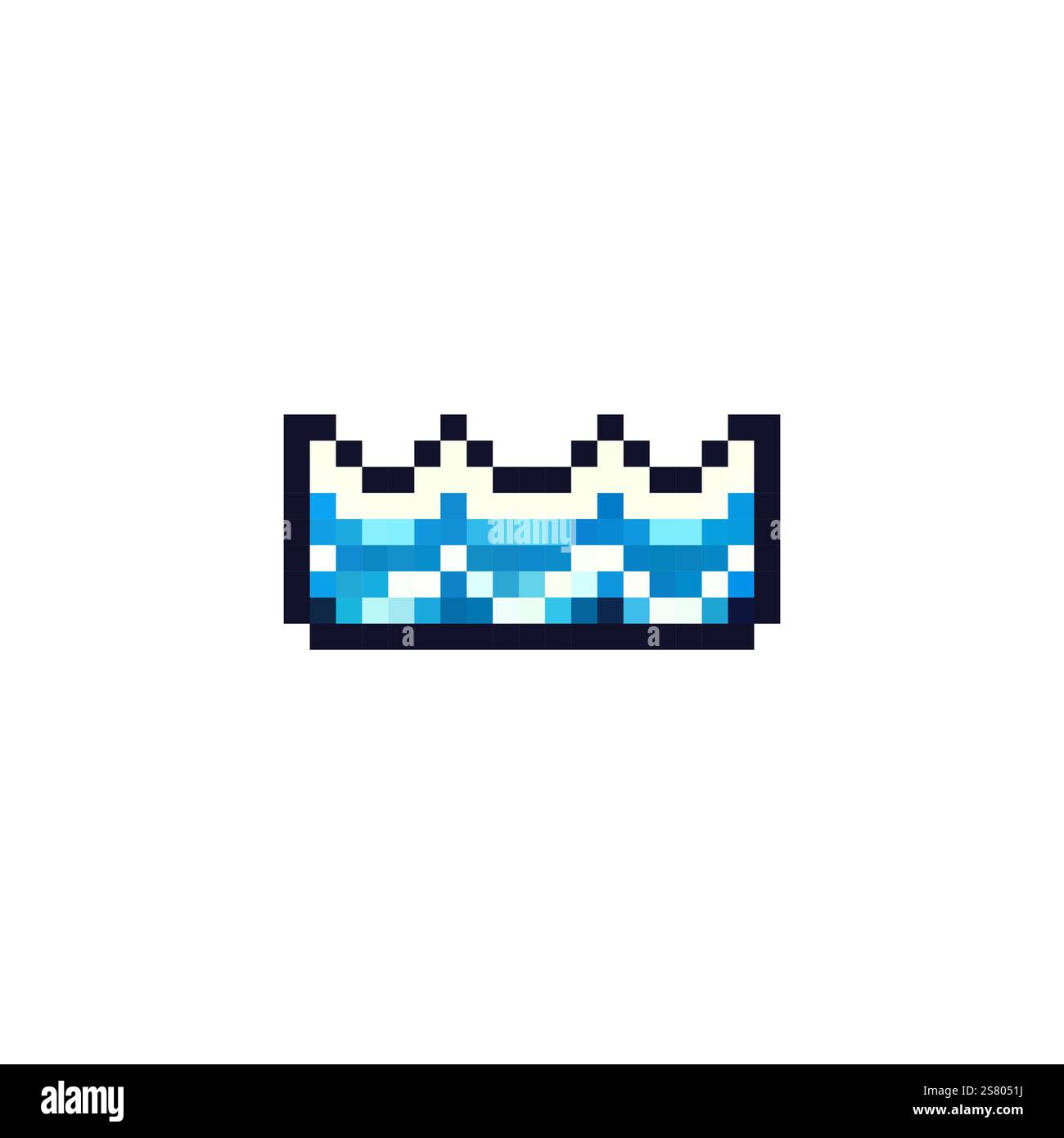 Icona dell'onda marina in stile pixel a 8 bit. Logo Sea, vettore pixelart. Icona vettoriale dello tsunami pixel. Illustrazione vettoriale. Illustrazione Vettoriale