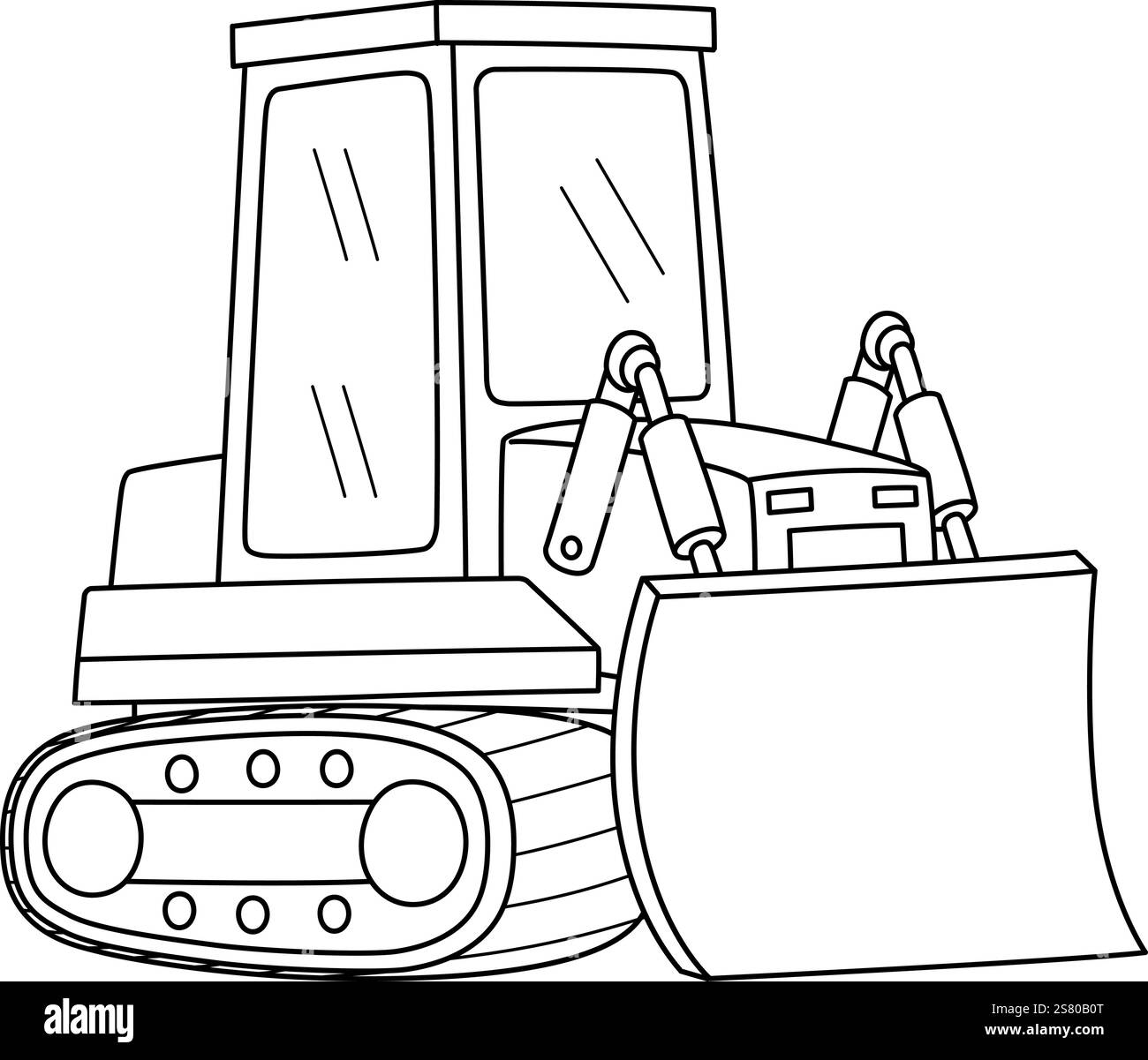 Pagina di colorazione isolata per apripista Construction Illustrazione Vettoriale