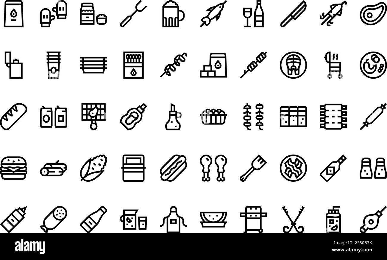 Raccolta di icone vettoriali di alta qualità con traccia modificabile. Ideale per progetti professionali e creativi. Illustrazione Vettoriale