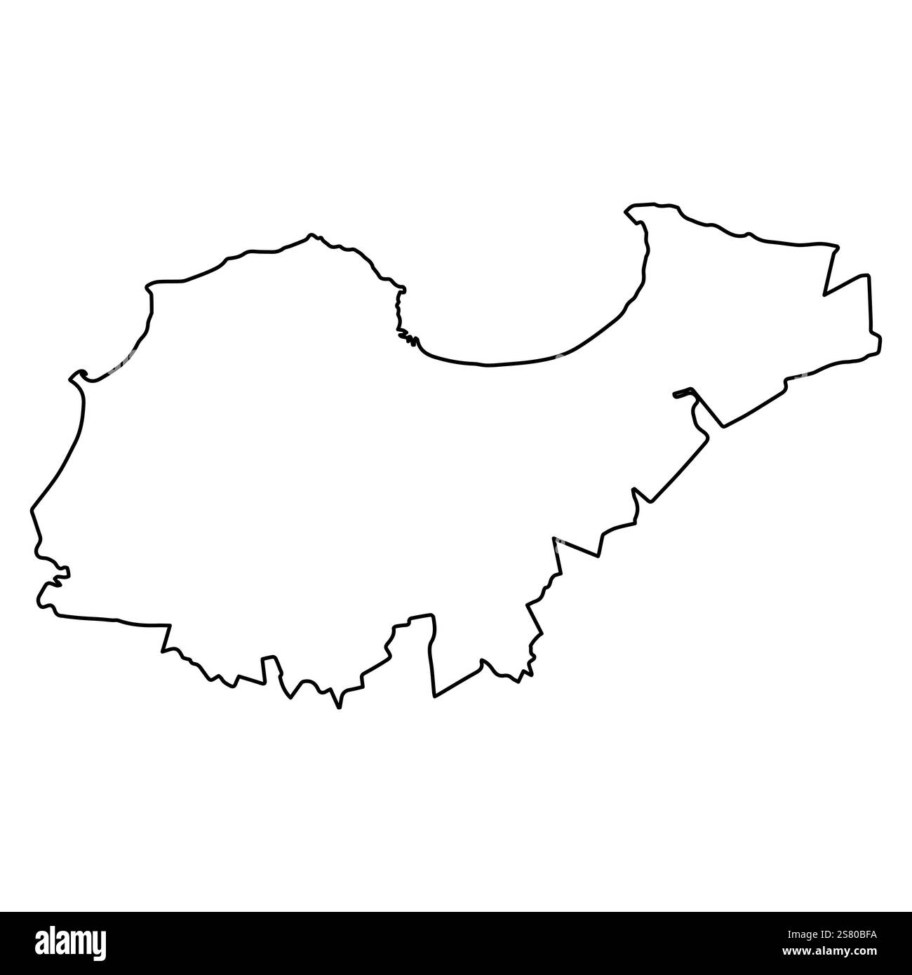 Mappa dei confini dell'Algeria, Algeria Paese in Nord Africa Illustrazione Vettoriale