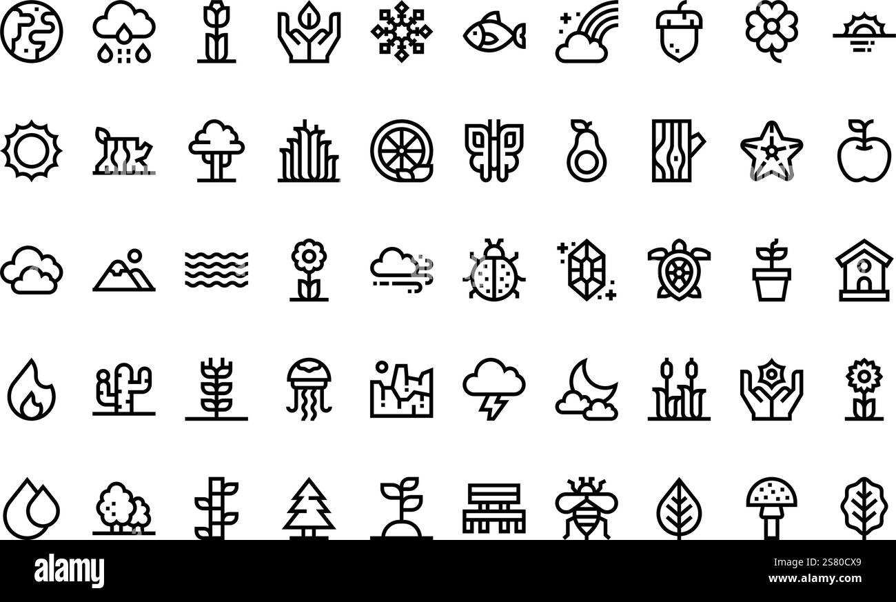 Raccolta di icone vettoriali di alta qualità con traccia modificabile. Ideale per progetti professionali e creativi. Illustrazione Vettoriale