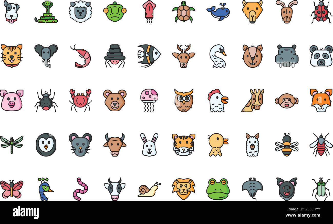 Raccolta di icone vettoriali di alta qualità con traccia modificabile. Ideale per progetti professionali e creativi. Illustrazione Vettoriale