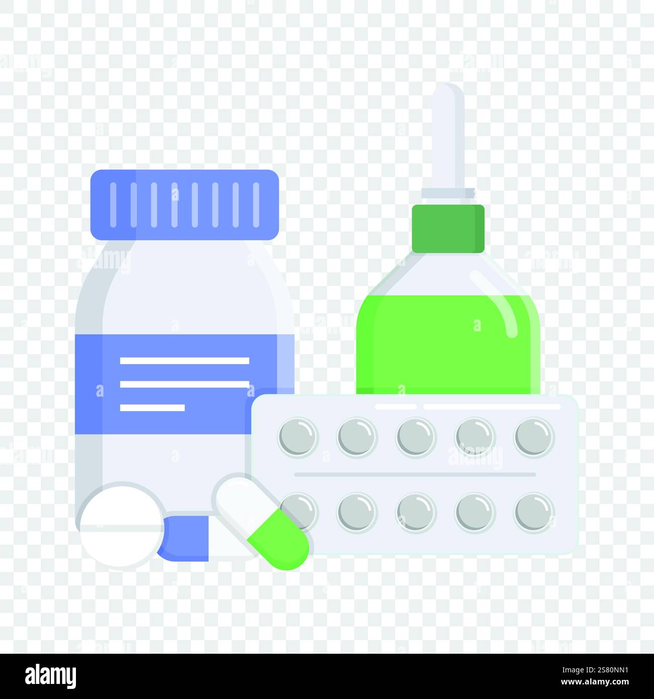 Icona delle capsule di pillole in stile piatto. Illustrazione vettoriale di tablet medicale su sfondo isolato. Concetto di business della cartellonistica farmaceutica Illustrazione Vettoriale
