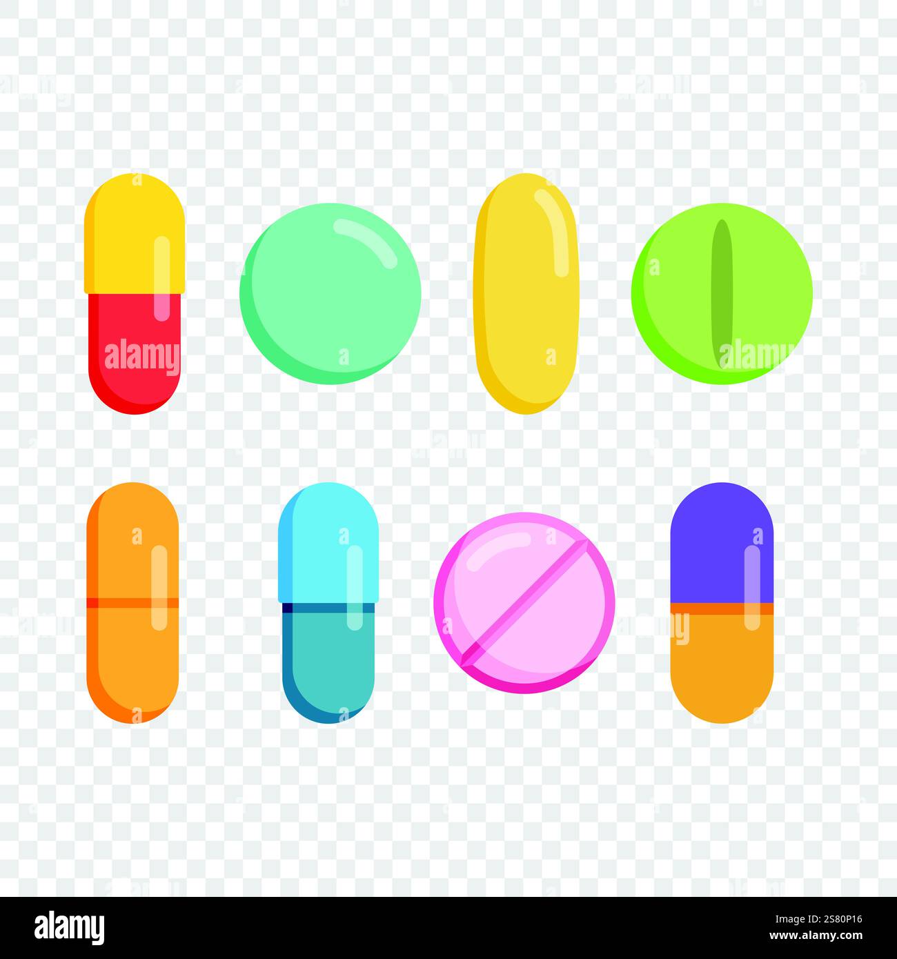 Icona delle capsule di pillole in stile piatto. Illustrazione vettoriale di tablet medicale su sfondo isolato. Concetto di business della cartellonistica farmaceutica Illustrazione Vettoriale
