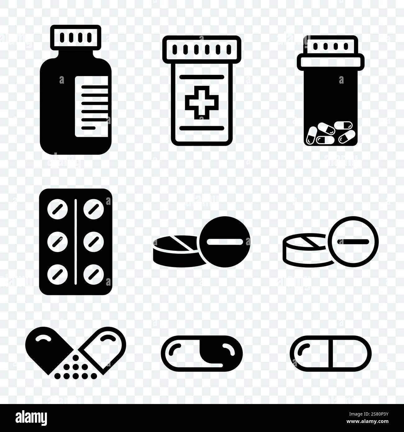 Icona delle capsule di pillole in stile piatto. Illustrazione vettoriale di tablet medicale su sfondo isolato. Concetto di business della cartellonistica farmaceutica Illustrazione Vettoriale