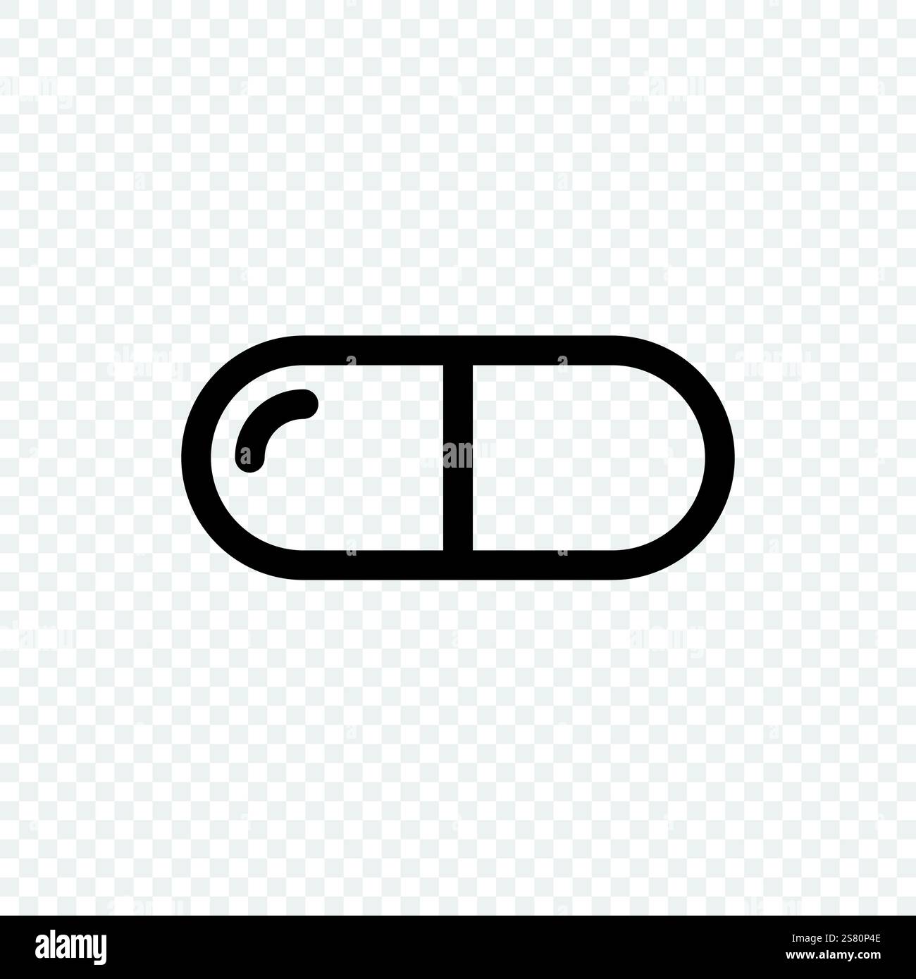 Icona delle capsule di pillole in stile piatto. Illustrazione vettoriale di tablet medicale su sfondo isolato. Concetto di business della cartellonistica farmaceutica Illustrazione Vettoriale