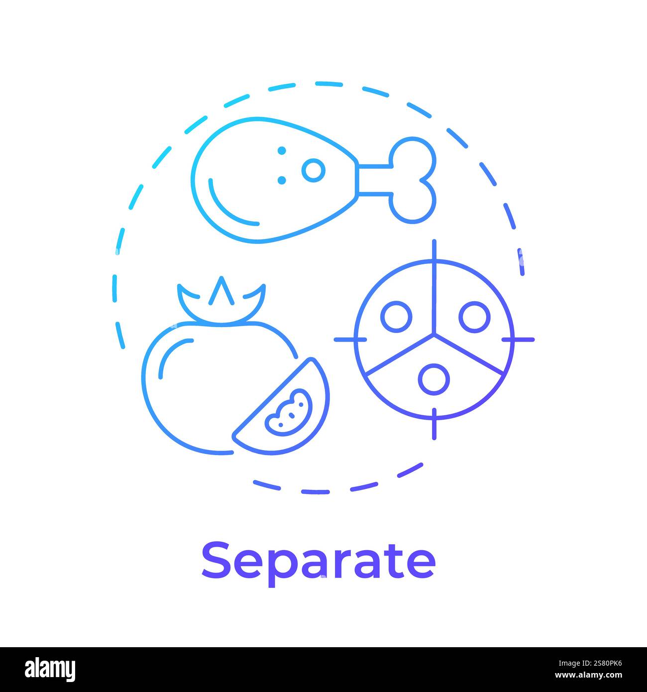 Icona del concetto di sfumatura blu separata Illustrazione Vettoriale