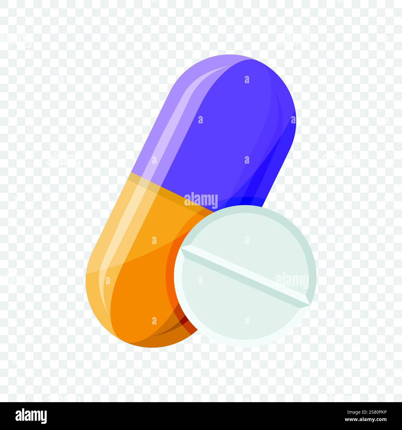 Icona delle capsule di pillole in stile piatto. Illustrazione vettoriale di tablet medicale su sfondo isolato. Concetto di business della cartellonistica farmaceutica Illustrazione Vettoriale