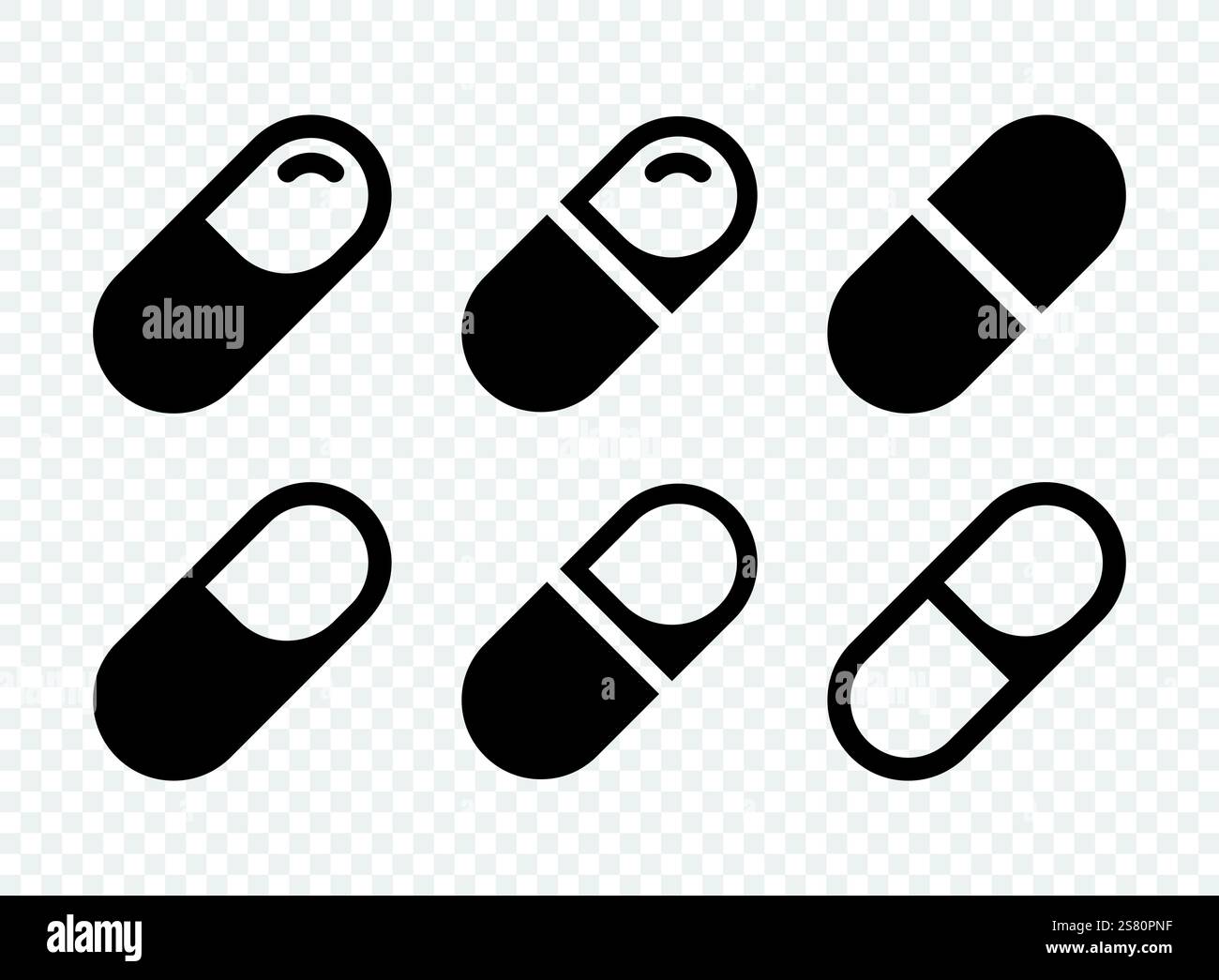 Icona delle capsule di pillole in stile piatto. Illustrazione vettoriale di tablet medicale su sfondo isolato. Concetto di business della cartellonistica farmaceutica Illustrazione Vettoriale