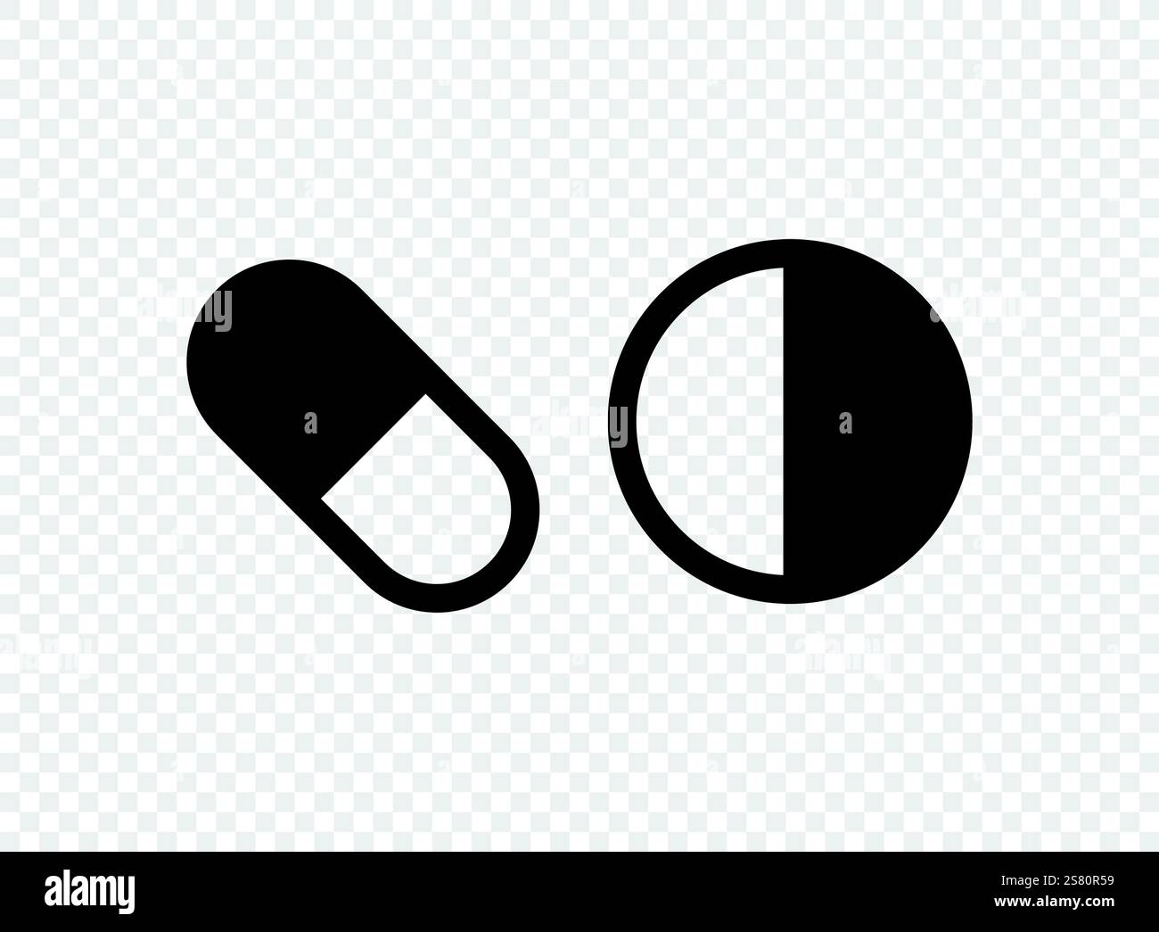 Icona delle capsule di pillole in stile piatto. Illustrazione vettoriale di tablet medicale su sfondo isolato. Concetto di business della cartellonistica farmaceutica Illustrazione Vettoriale