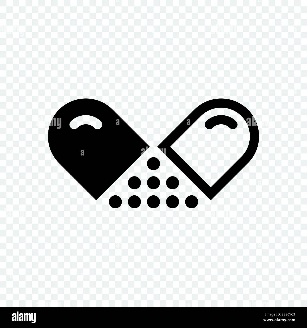 Icona delle capsule di pillole in stile piatto. Illustrazione vettoriale di tablet medicale su sfondo isolato. Concetto di business della cartellonistica farmaceutica Illustrazione Vettoriale