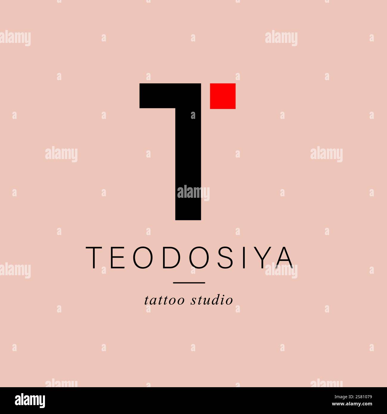 Abbina i logo minimalisti. Monogramma di lettere T. per biglietto da visita Illustrazione Vettoriale