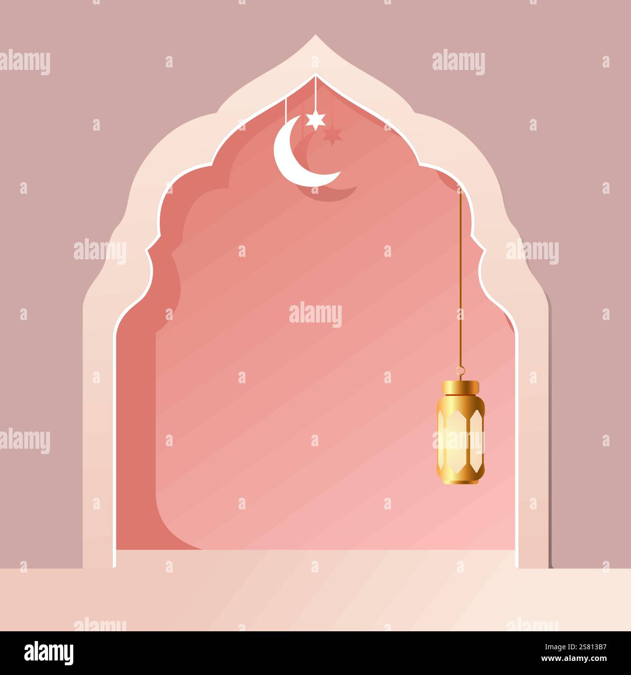 Ramadan Podium background Islamic Arch Lanterns Vector Product display EPS10 Illustrazione Vettoriale